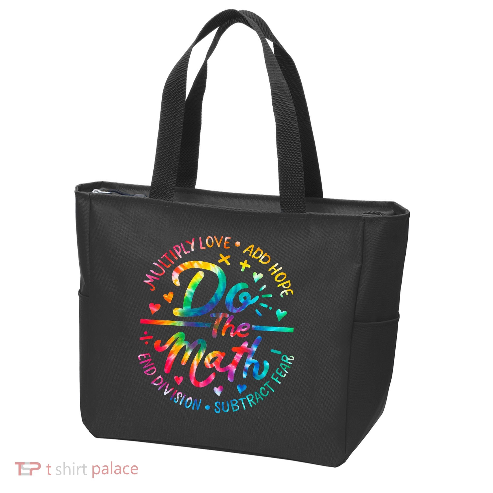 Do The Math Multiply Love Add Hope Math Teacher Tie Dye Tote Bag