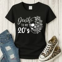 Death To My 20's Funny Skull 20th Birthday Party Twenty Bday Women's T-Shirt thumb 3