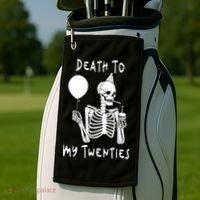 Death To My Twenties Funny R I P 20s 30th Birthday Skeleton Golf Towel thumb 2