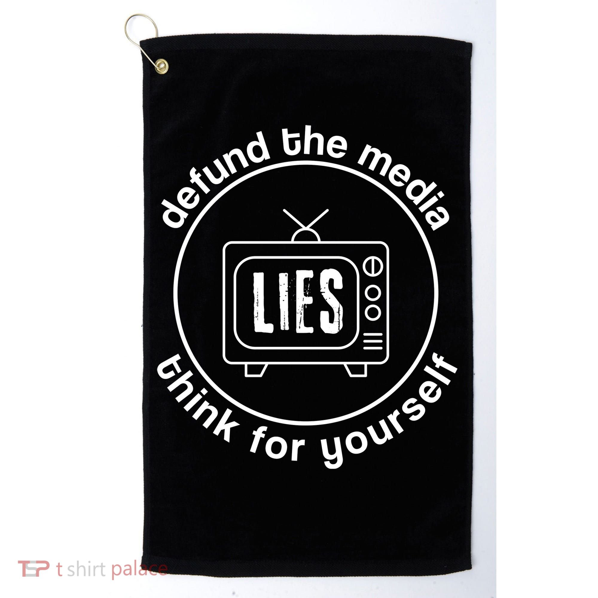 Defund The Media Anti Censorship MAGA Conservative Golf Towel
