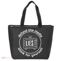 Defund The Media Anti Censorship MAGA Conservative Tote Bag thumb 0