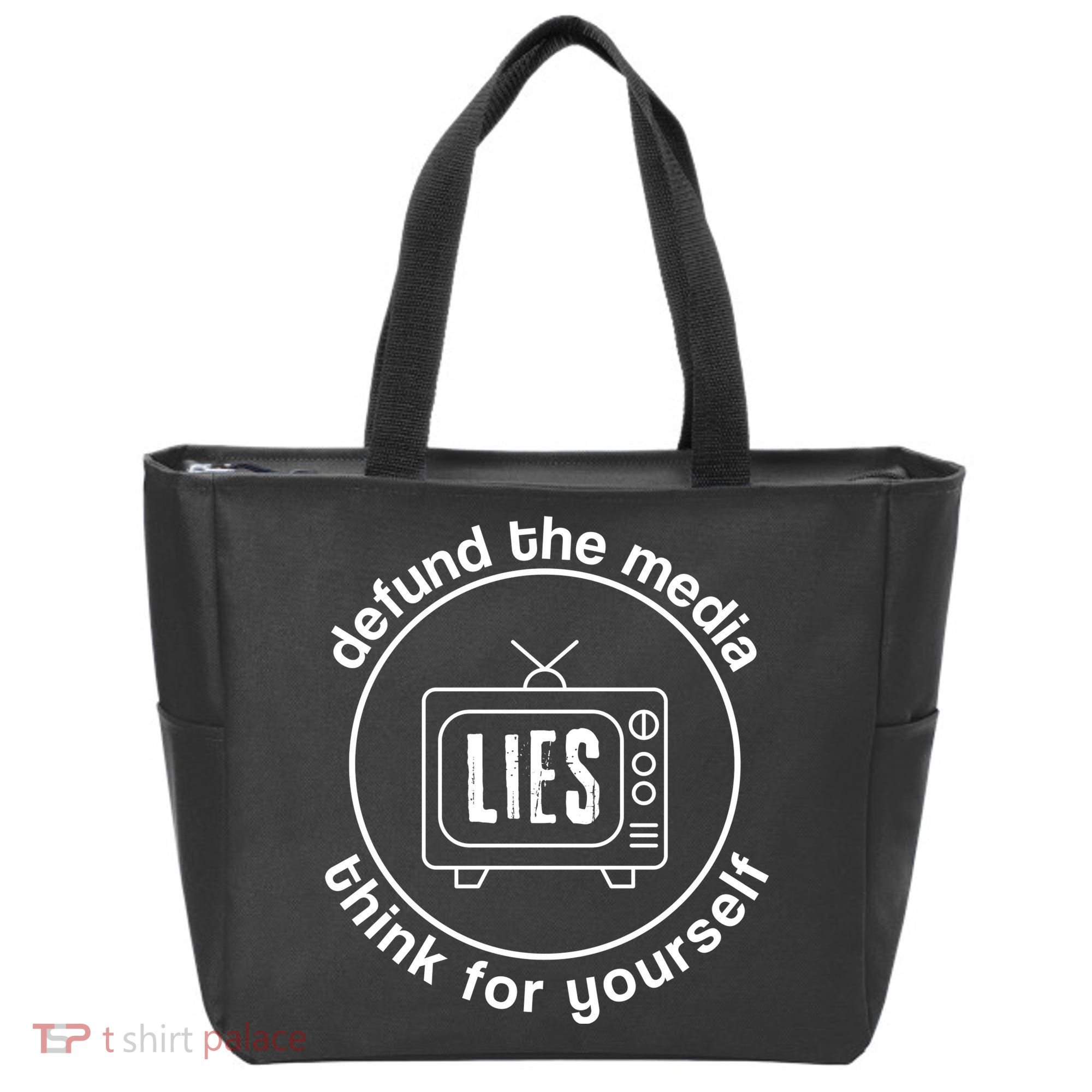 Defund The Media Anti Censorship MAGA Conservative Tote Bag