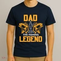 Dad The Man Myth The Fishing Legend T-Shirt thumb 3