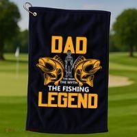 Dad The Man Myth The Fishing Legend Golf Towel thumb 1