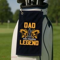 Dad The Man Myth The Fishing Legend Golf Towel thumb 2