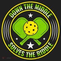 Down The Middle Solves The Riddle Funny Pickleball Women's Sweatshirt thumb 2