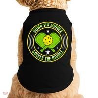 Down The Middle Solves The Riddle Funny Pickleball Doggie Tank thumb 0