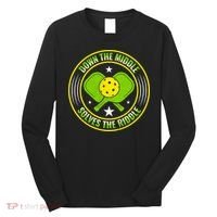 Down The Middle Solves The Riddle Funny Pickleball Long Sleeve Shirt thumb 0