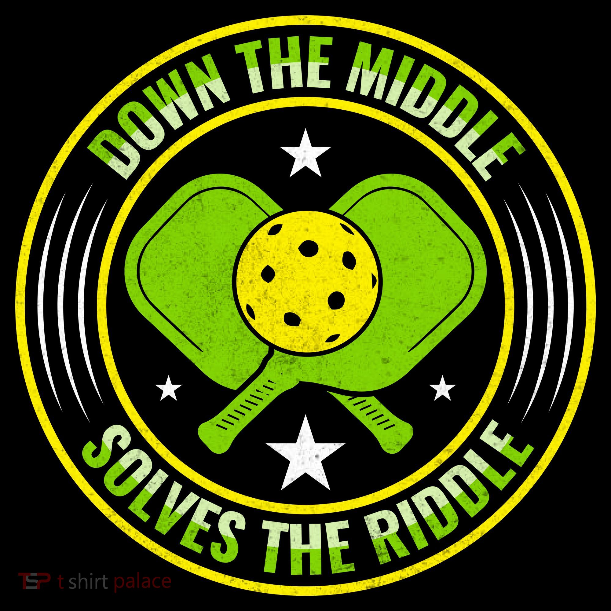Down The Middle Solves The Riddle Funny Pickleball Backpack