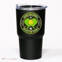 Down The Middle Solves The Riddle Funny Pickleball Tumbler thumb 0