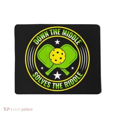 Down The Middle Solves The Riddle Funny Pickleball Mousepad
