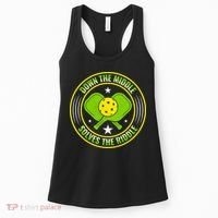 Down The Middle Solves The Riddle Funny Pickleball Women's Tank Top thumb 0