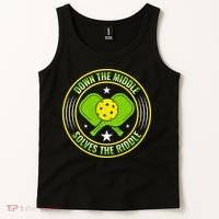 Down The Middle Solves The Riddle Funny Pickleball Tank Top thumb 2