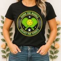 Down The Middle Solves The Riddle Funny Pickleball Women's T-Shirt thumb 2