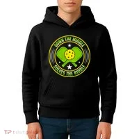 Down The Middle Solves The Riddle Funny Pickleball Kids Hoodie thumb 4