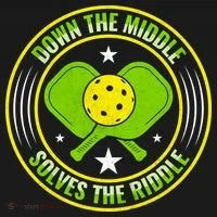 Down The Middle Solves The Riddle Funny Pickleball Kids Hoodie thumb 5