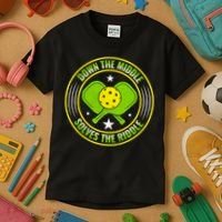 Down The Middle Solves The Riddle Funny Pickleball Kids T-Shirt thumb 3