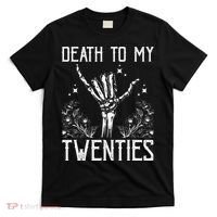 Death To My Twenties 30th Birthday 30 Yr Old Floral Skeleton T-Shirt thumb 0