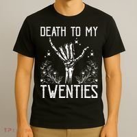 Death To My Twenties 30th Birthday 30 Yr Old Floral Skeleton T-Shirt thumb 3