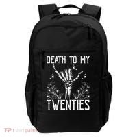 Death To My Twenties 30th Birthday 30 Yr Old Floral Skeleton Backpack thumb 0