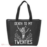 Death To My Twenties 30th Birthday 30 Yr Old Floral Skeleton Tote Bag thumb 0