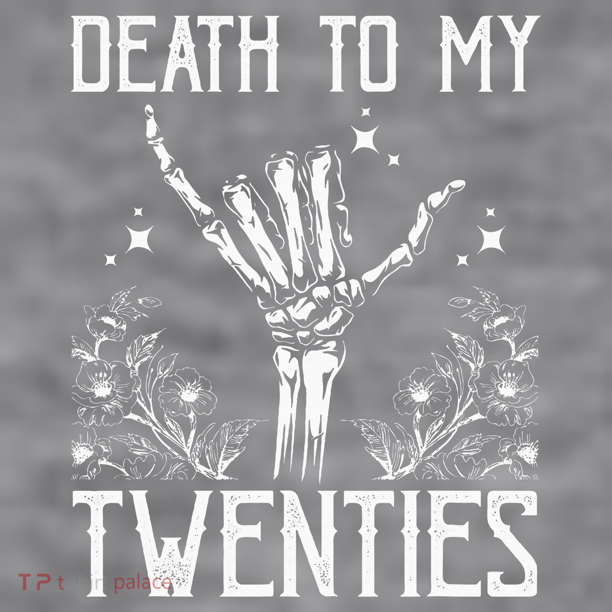 Death To My Twenties 30th Birthday 30 Yr Old Floral Skeleton Women's Racerback Cropped Tank