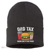 Dad Tax Making Sure It's Not Poi Son Funny Father's Day  Sustainable Knit Beanie thumb 0