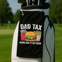 Dad Tax Making Sure It's Not Poi Son Funny Father's Day  Golf Towel thumb 2