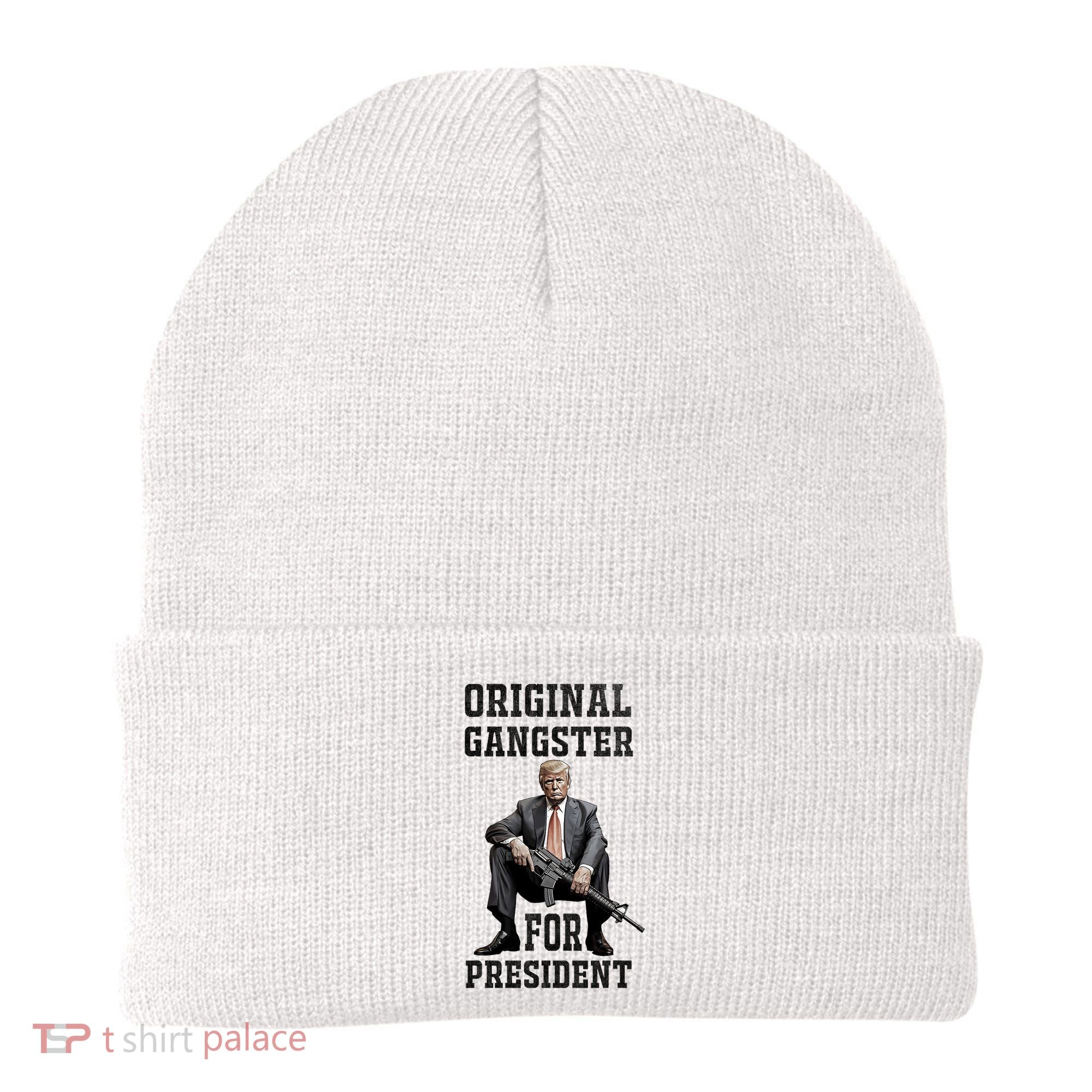Donald Trump Mugshot Original Gangster For President 2024 Beanie