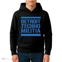 Detroit Techno Militia Blue Kids Hoodie thumb 4