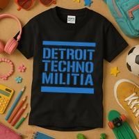 Detroit Techno Militia Blue Kids T-Shirt thumb 3