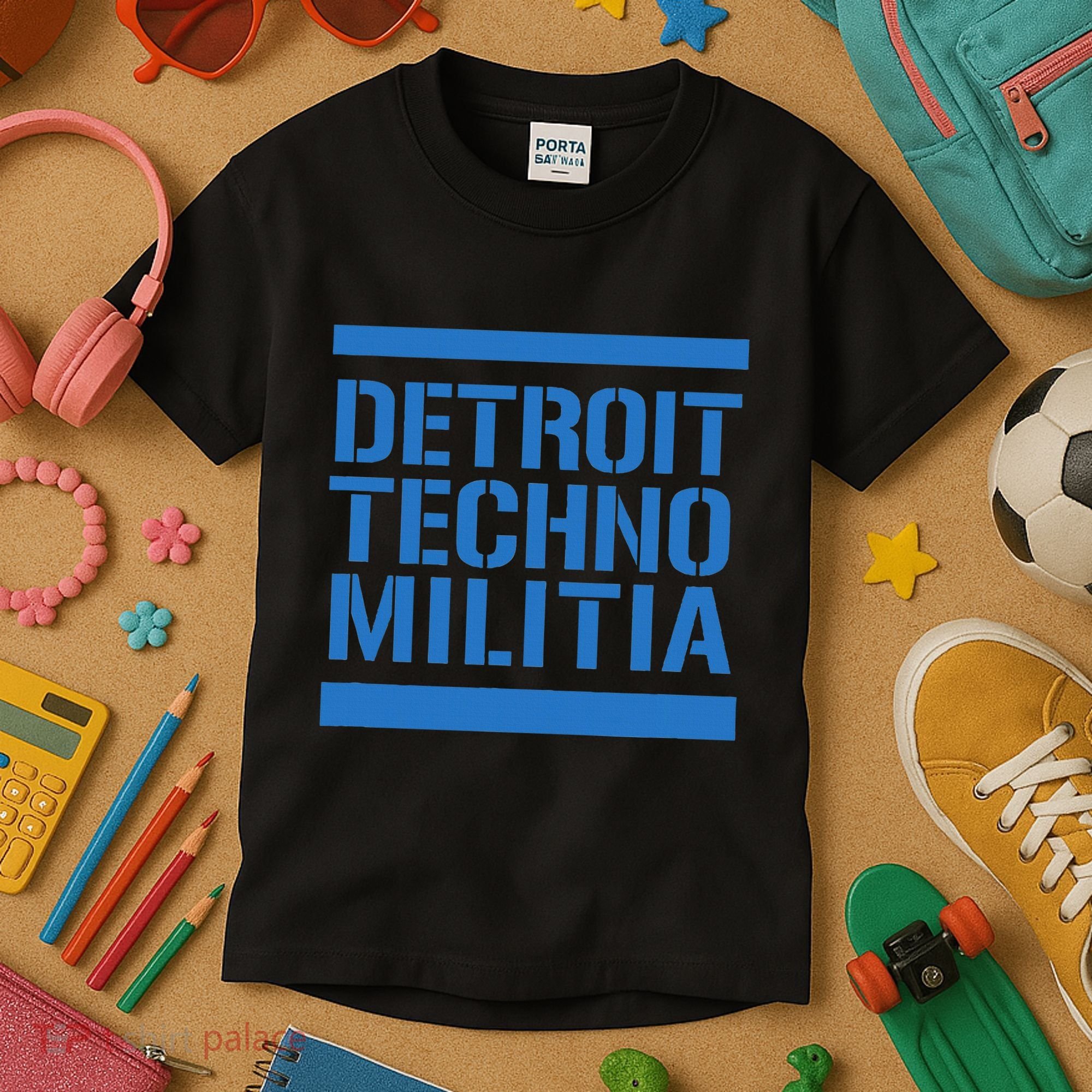 Detroit Techno Militia Blue Kids T-Shirt
