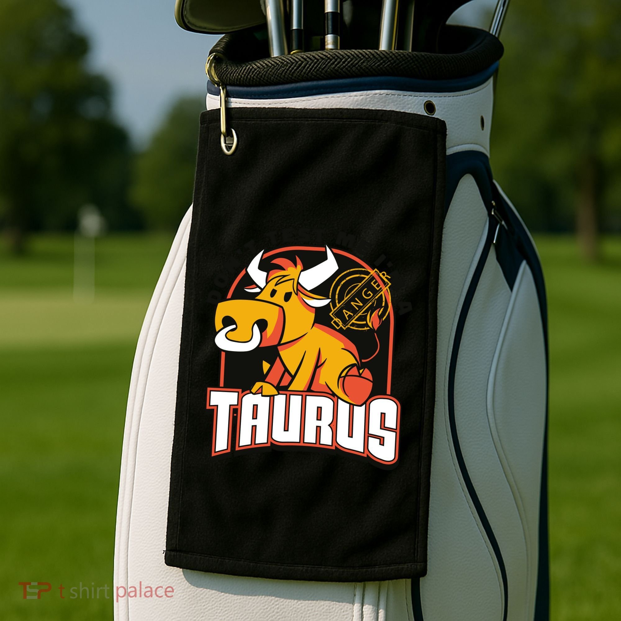 Don't Test Me I'm A Taurus Bull Birthday Gift Golf Towel