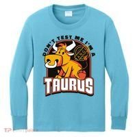 Don't Test Me I'm A Taurus Bull Birthday Gift Kids Long Sleeve Shirt thumb 0