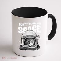 Don't Touch My Space Cat Coffee Mug thumb 1