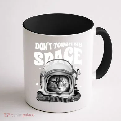 Don't Touch My Space Cat Coffee Mug back