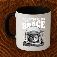 Don't Touch My Space Cat Coffee Mug thumb 2