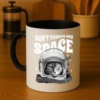 Don't Touch My Space Cat Coffee Mug thumb 4
