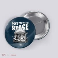 Don't Touch My Space Cat Button thumb 0