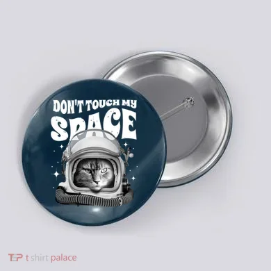 Don't Touch My Space Cat Button