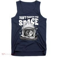 Don't Touch My Space Cat Tank Top thumb 0