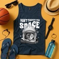 Don't Touch My Space Cat Tank Top thumb 4