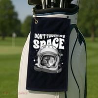Don't Touch My Space Cat Golf Towel thumb 2