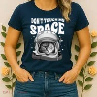 Don't Touch My Space Cat Women's T-Shirt thumb 2