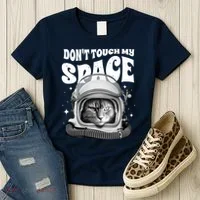 Don't Touch My Space Cat Women's T-Shirt thumb 3