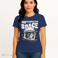 Don't Touch My Space Cat Women's T-Shirt thumb 4