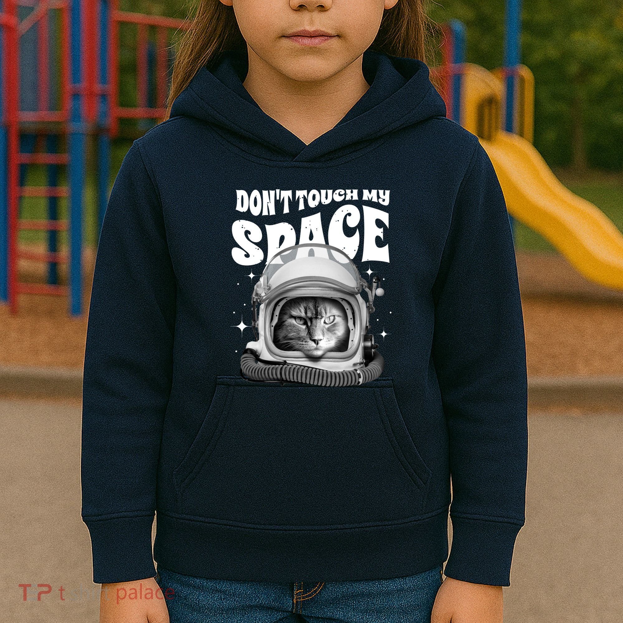 Don't Touch My Space Cat Kids Hoodie