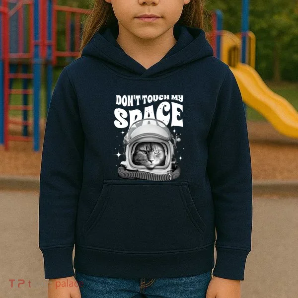 Don't Touch My Space Cat Kids Hoodie