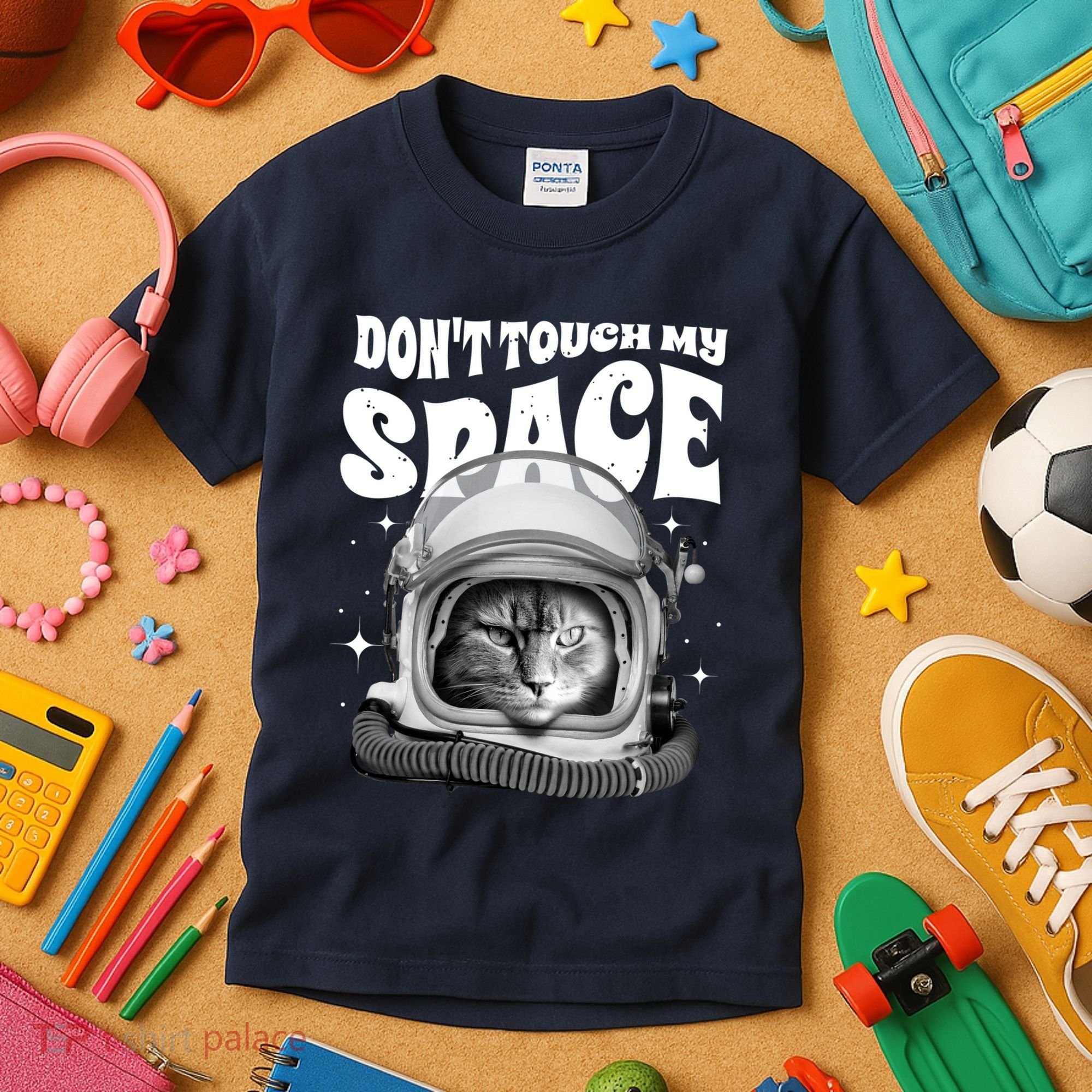 Don't Touch My Space Cat Kids T-Shirt