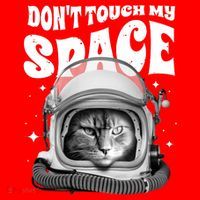 Don't Touch My Space Cat Santa Hat thumb 1
